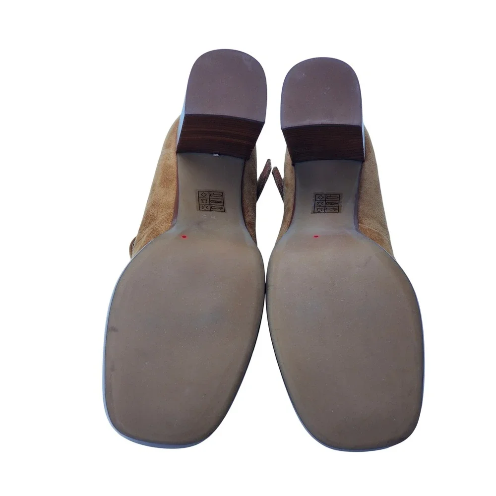 Jeffrey Campbell Tan Suede Mary Ann Heels Mary Jane Platform Pumps  Brown 9.5